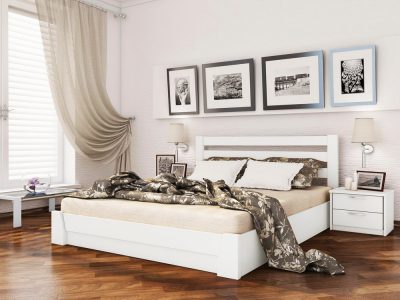 Кровать Селена (массив) - белый акрил (107)